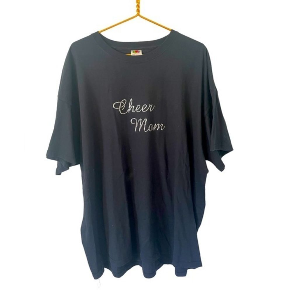 Cheer Mom rhinestone black‎ T-shirt, size 3X